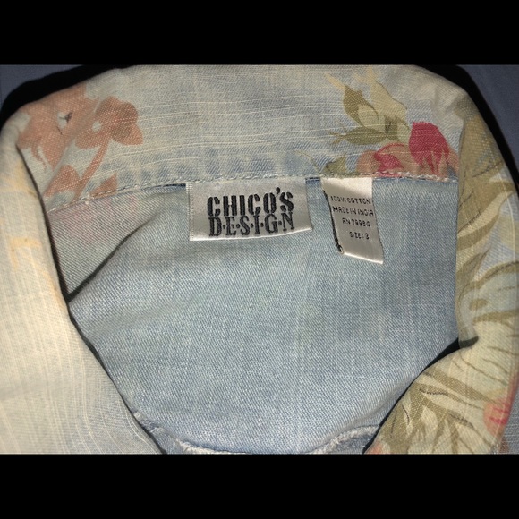 Chico’s Design floral denim - Picture 4 of 5